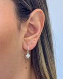 Argolinha com Pingente Coração - Semijoia Banhado a Prata