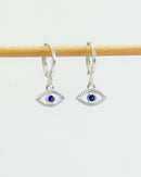 Argolinha com Pingente Olho Grego Vazado - Semijoia Banhado a Prata