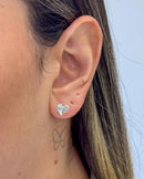 Brinco Coração Origami - Semijoia Banhado a Prata