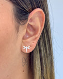 Brinco Libélula - Semijoia Banhado a Prata