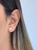 Brinco Coração Puxadinho - Semijoia Banhado a Prata