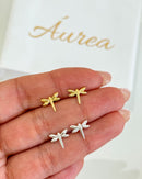 Brinco Libélula - Semijoia Banhado em Ouro 18k