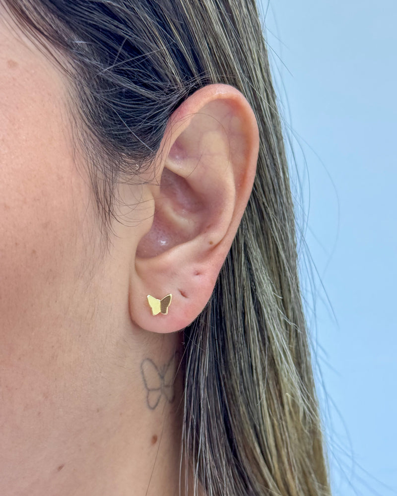 Brinco Borboleta Origami - Semijoia Banhado em Ouro 18k