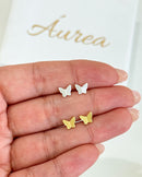 Brinco Borboleta Origami - Semijoia Banhado em Ouro 18k