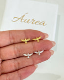 Brinco Pombinha - Semijoia Banhado em Ouro 18k