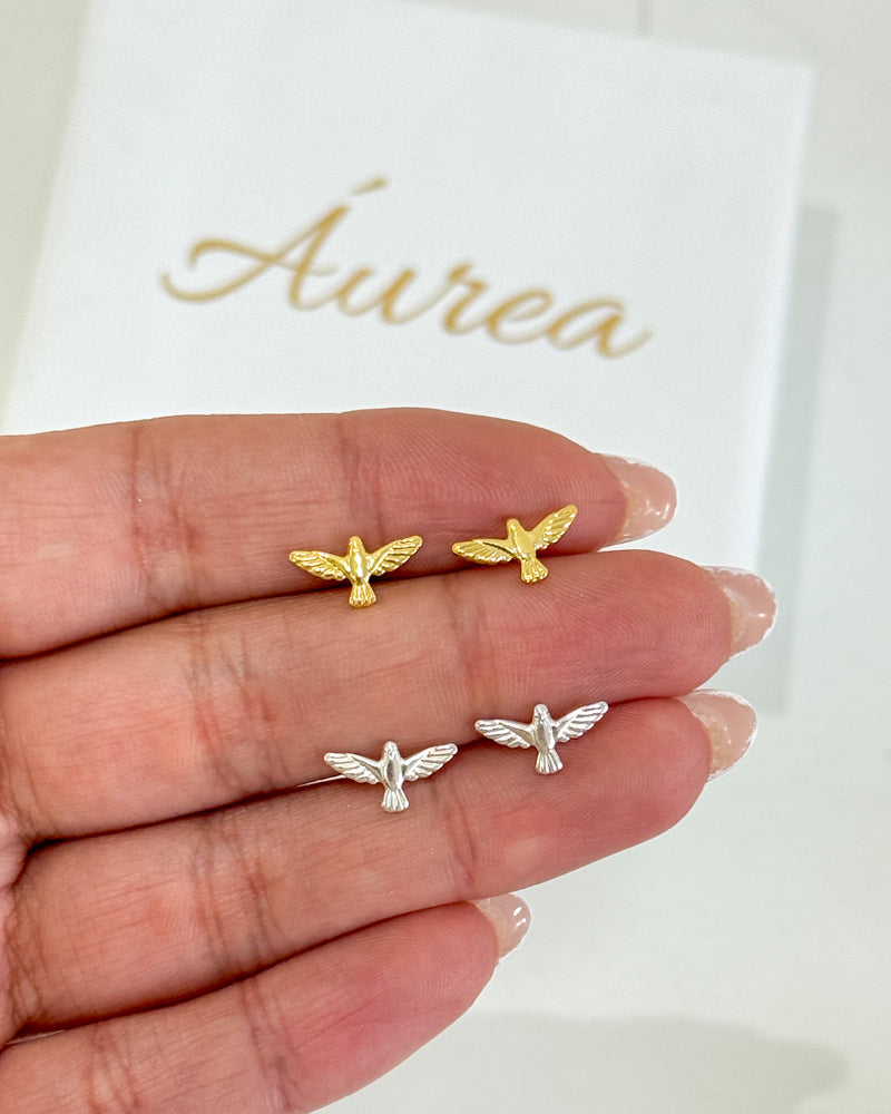 Brinco Pombinha - Semijoia Banhado em Ouro 18k