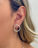 Brinco Circulo Vazado Torcido - Semijoia Banhado a Prata