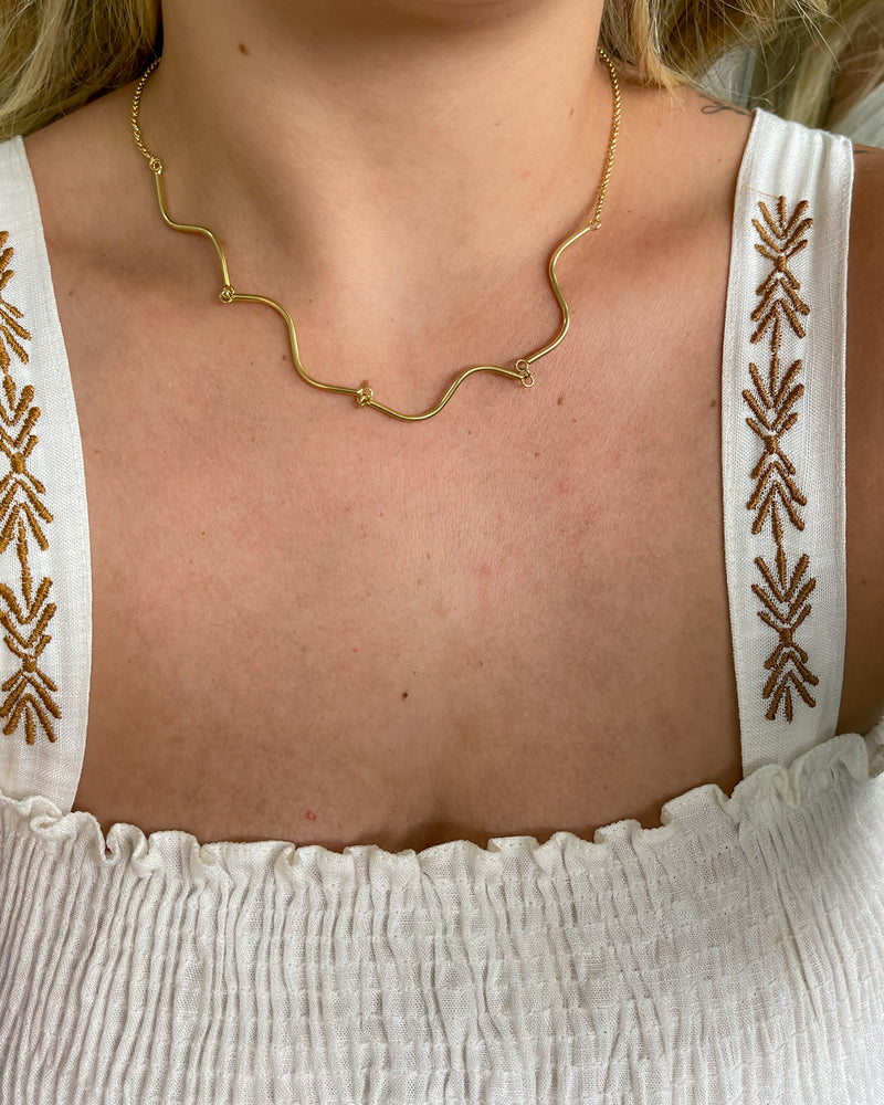 Colar Organic - Semijoia Banhado em Ouro 18k