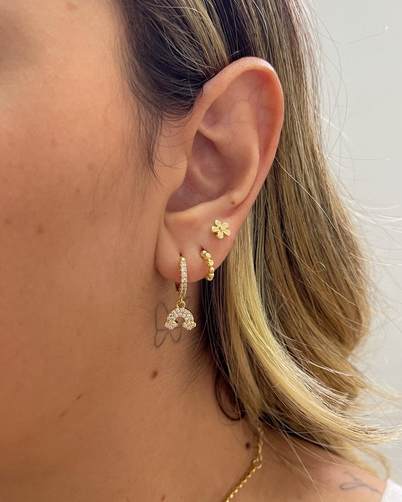 Trio Arco Íris Cravejada - Semijoia Banhado em Ouro 18k