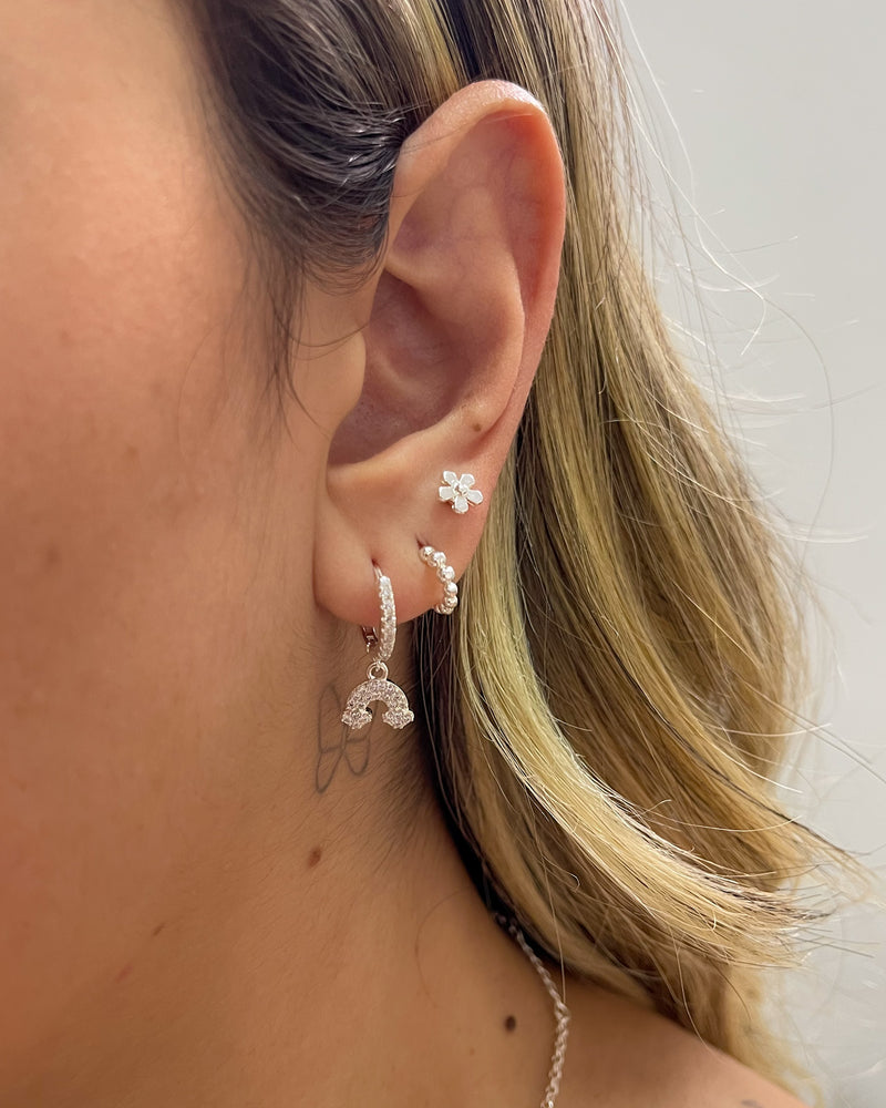 Trio Arco Íris Cravejada - Semijoia Banhado a Prata