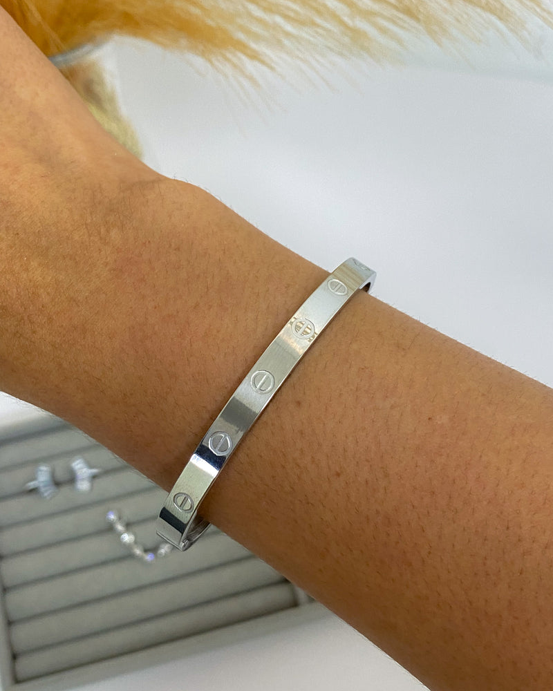 Bracelete Inspiração Cartier - Prata - Áurea Acessórios