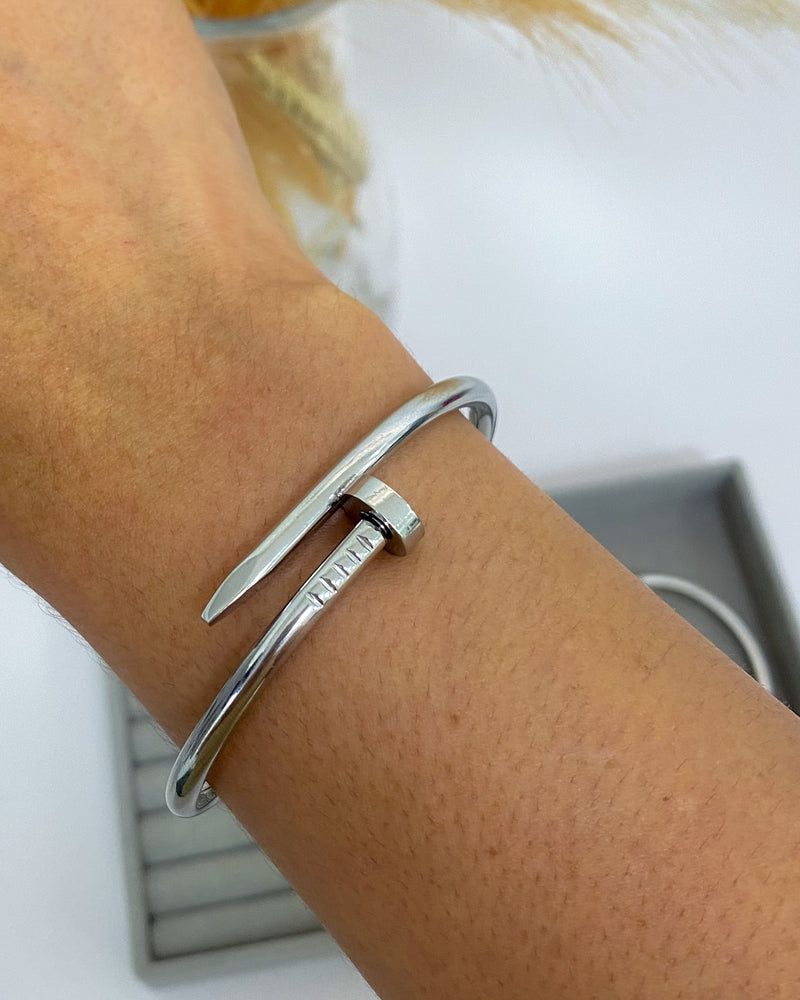 Bracelete Prego - Prata - Áurea Acessórios