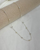 Colar Perolas e Bolinhas - Semijoia Banhado a Prata