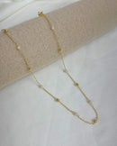 Colar Perolas e Bolinhas - Semijoia Banhado em Ouro 18k