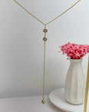 Colar Gravatinha Com Pontos de Zircônias - Semijoia Banhado em Ouro 18k