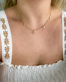 Colar Borboleta Cravejada Com Pontos de Zircônias - Semijoia Banhado em Ouro 18k