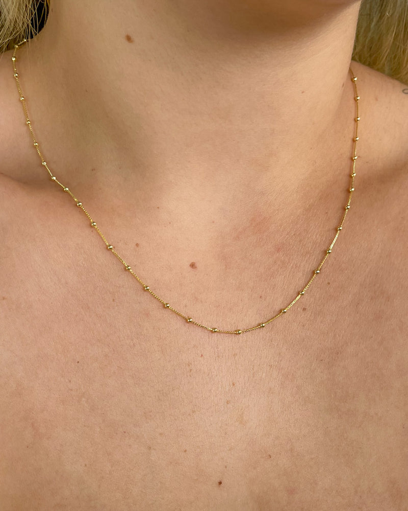 Colar Veneziana Bolinhas - Semijoia Banhado em Ouro 18k