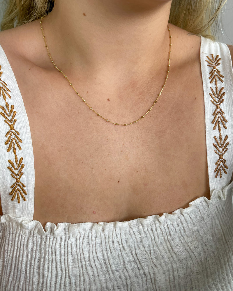 Colar Veneziana Bolinhas - Semijoia Banhado em Ouro 18k