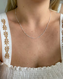 Colar Círculos Amassados - Semijoia Banhado a Prata