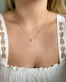 Colar Pingente Gota Cristal - Semijoia Banhado em Ouro 18k