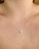 Colar Pingente Redondo Cristal - Semijoia Banhado a Prata