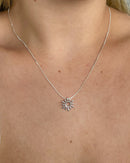 Colar Pingente Sol - Semijoia Banhado a Prata