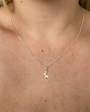 Colar Pingente Libélula Cravejada - Semijoia Banhado a Prata