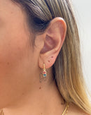 Argolinha com Pingente Zircônias Coloridas Banhado a Ouro 18k - Semijoia Banhada