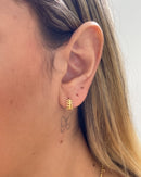 Argolinha com Pingente Raminhos - Semijoia Banhado em Ouro 18k