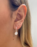 Argolinha com Pingente Rosa dos Ventos - Semijoia Banhado a Prata