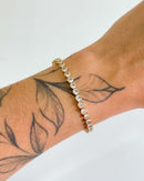 Pulseira Riviera Zircônia Redonda - Semijoia Folheada a Ouro