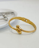 Bracelete Gota  - Semijoia em Aço Inox Ouro