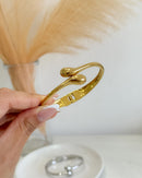 Bracelete Gota  - Semijoia em Aço Inox Ouro