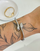 Bracelete Gota  - Semijoia em Aço Inox Prata