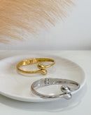 Bracelete Gota  - Semijoia em Aço Inox Prata