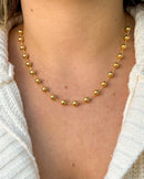 Colar Bolinhas Espaçadas - Semijoia Folheada a Ouro 18k