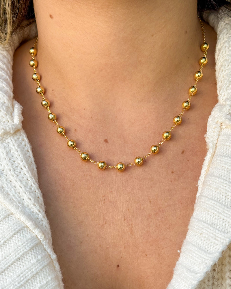 Colar Bolinhas Espaçadas - Semijoia Folheada a Ouro 18k