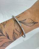 Bracelete Liso Redondo - Semijoia em Aço Inox Prata