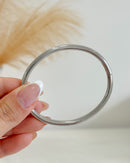 Bracelete Liso Redondo - Semijoia em Aço Inox Prata