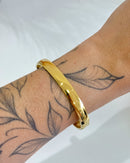 Bracelete Liso Grosso 8mm - Semijoia em Aço Inox Ouro