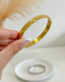 Bracelete Liso Grosso 8mm - Semijoia em Aço Inox Ouro