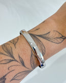 Bracelete Liso Grosso 8mm - Semijoia em Aço Inox Prata