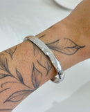 Bracelete Liso Grosso 8mm - Semijoia em Aço Inox Prata