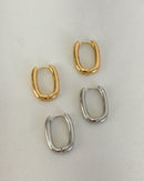 Argola Quadrada Click - Semijoia Folheada em Prata