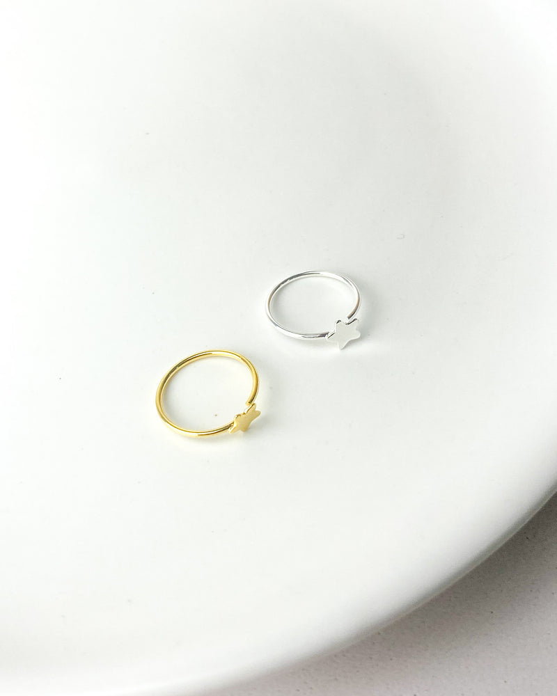 Piercing Argolinha para Helix Daith Estrelinha - Prata - Áurea Acessórios