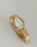 Relógio Feminino Dourado Luxo Cravejado 25mm