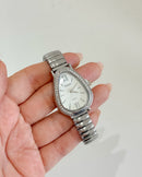 Relógio Feminino Prata Luxo Cravejado 25mm