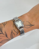 Relógio Feminino Quadrado Boxy Prata 21mm