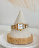 Relógio Feminino Quadrado Boxy Dourado 21mm