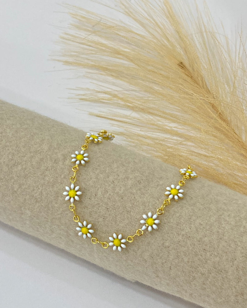 Pulseira de Margaridas - Dourado - Áurea Acessórios